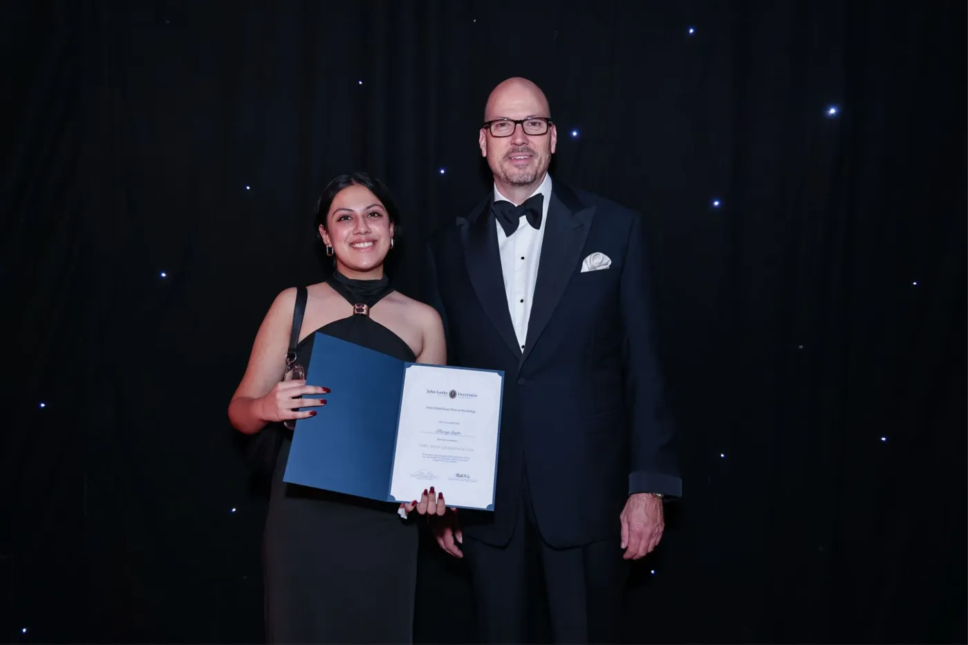 Kaavya Gupta receiving a John Locke Very High Commendation